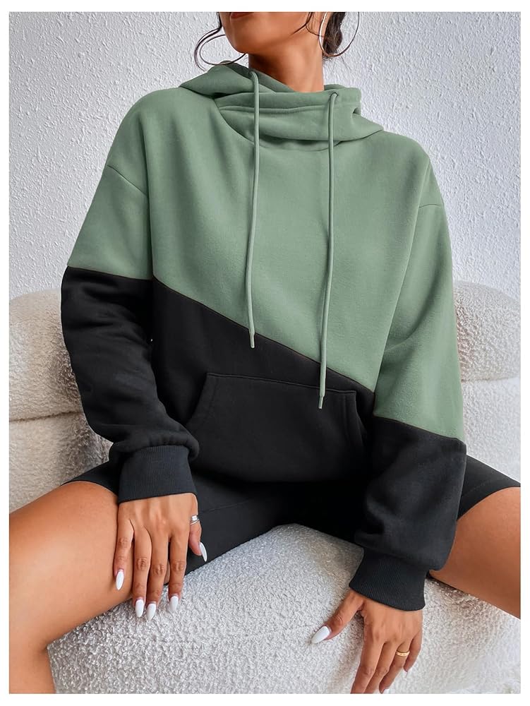 Amazon.com: SweatyRocks Women's Mock Neck Fleece Hooded
